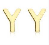 9K YG MINI INITIAL 'Y' STUD E/R